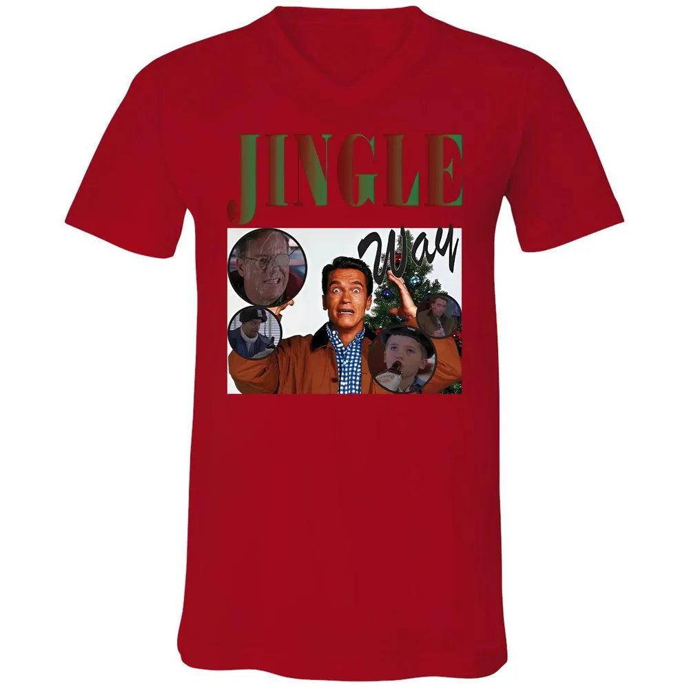 Unisex V-Neck T-Shirt - 2T9HZD3S - Red - 3