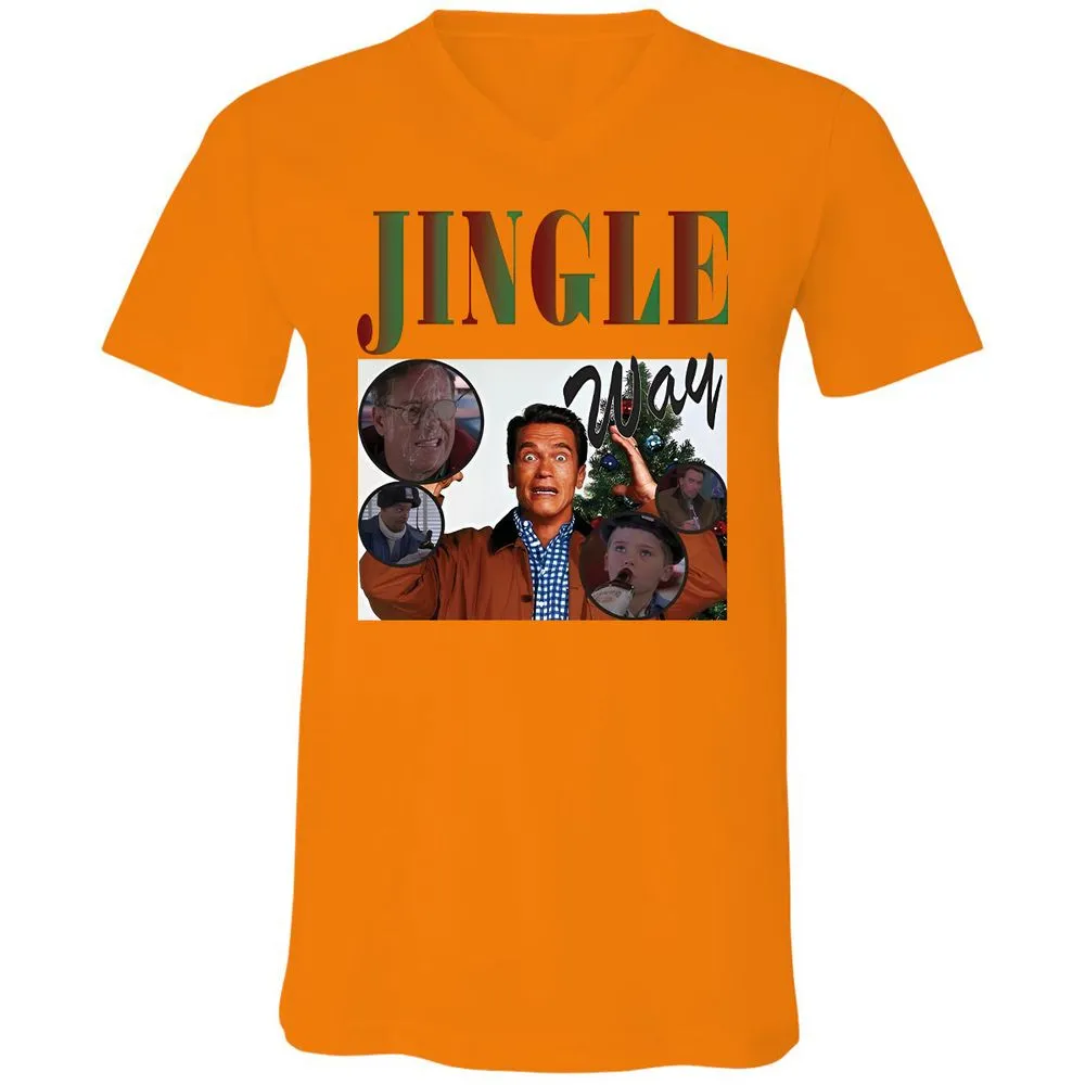 Unisex V-Neck T-Shirt - 2T9HZD3S - Orange - 11