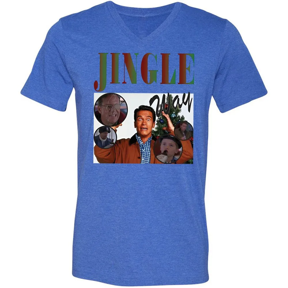 Unisex V-Neck T-Shirt - 2T9HZD3S - Heather True Royal - 14