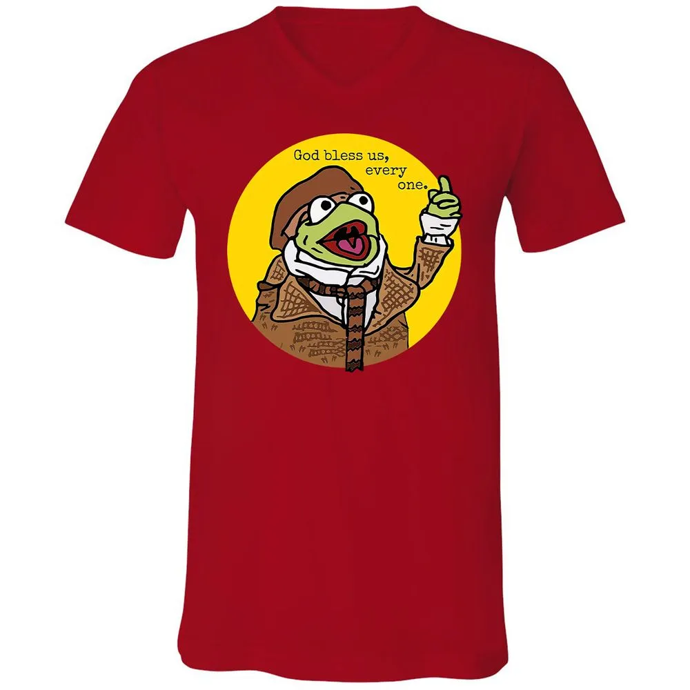 Unisex V-Neck T-Shirt - 6QR4X57F - Red - 3