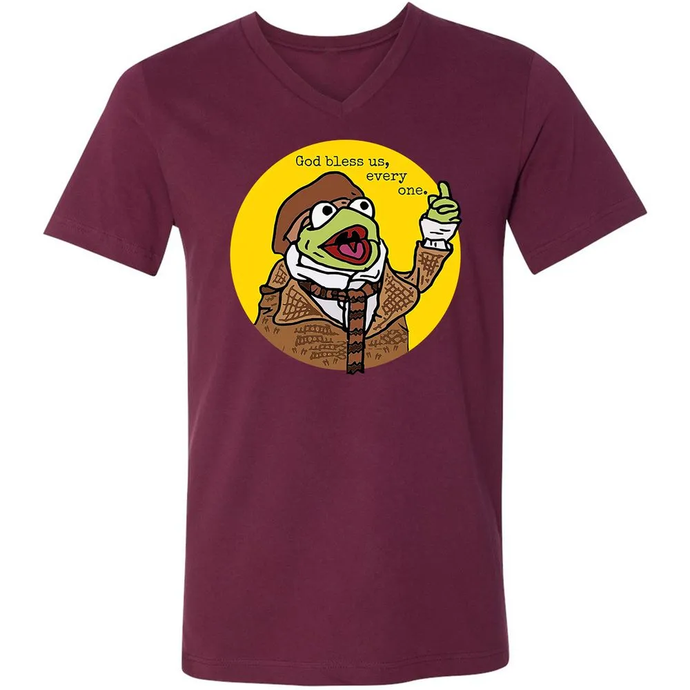 Unisex V-Neck T-Shirt - 6QR4X57F - Maroon - 6