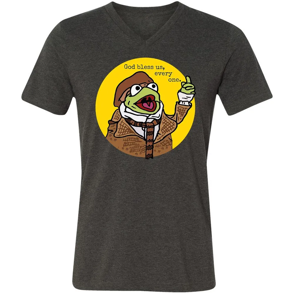 Unisex V-Neck T-Shirt - 6QR4X57F - Dark Grey Heather - 8