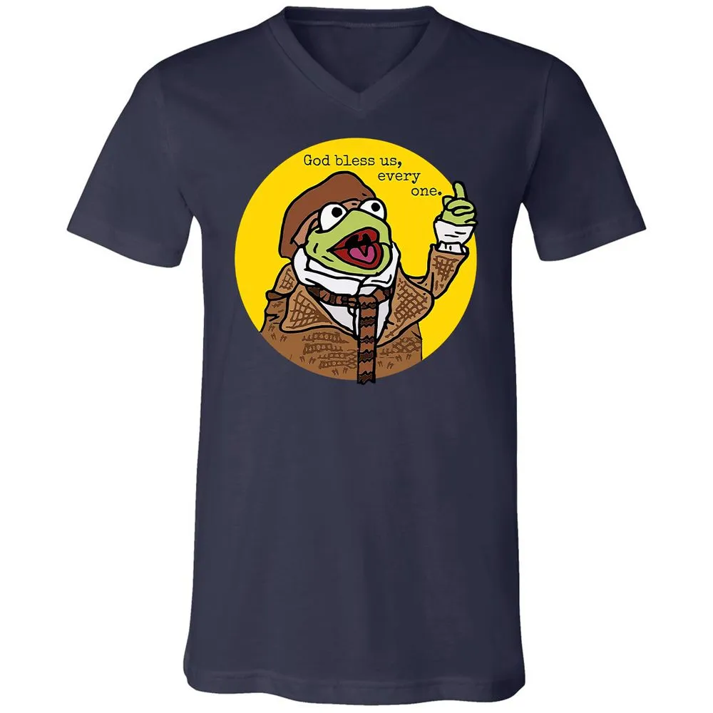 Unisex V-Neck T-Shirt - 6QR4X57F - Navy - 9