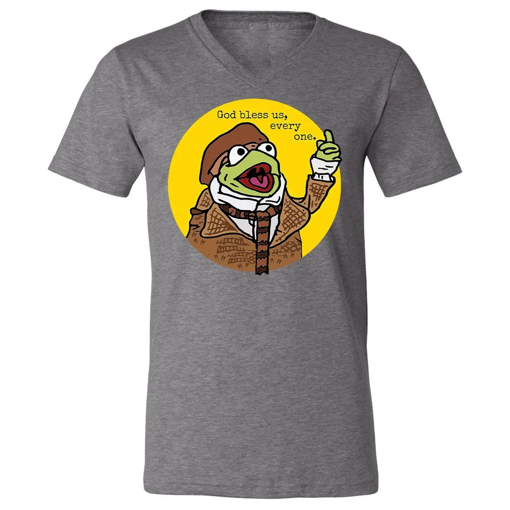 Unisex V-Neck T-Shirt - 6QR4X57F - Deep Heather - 13