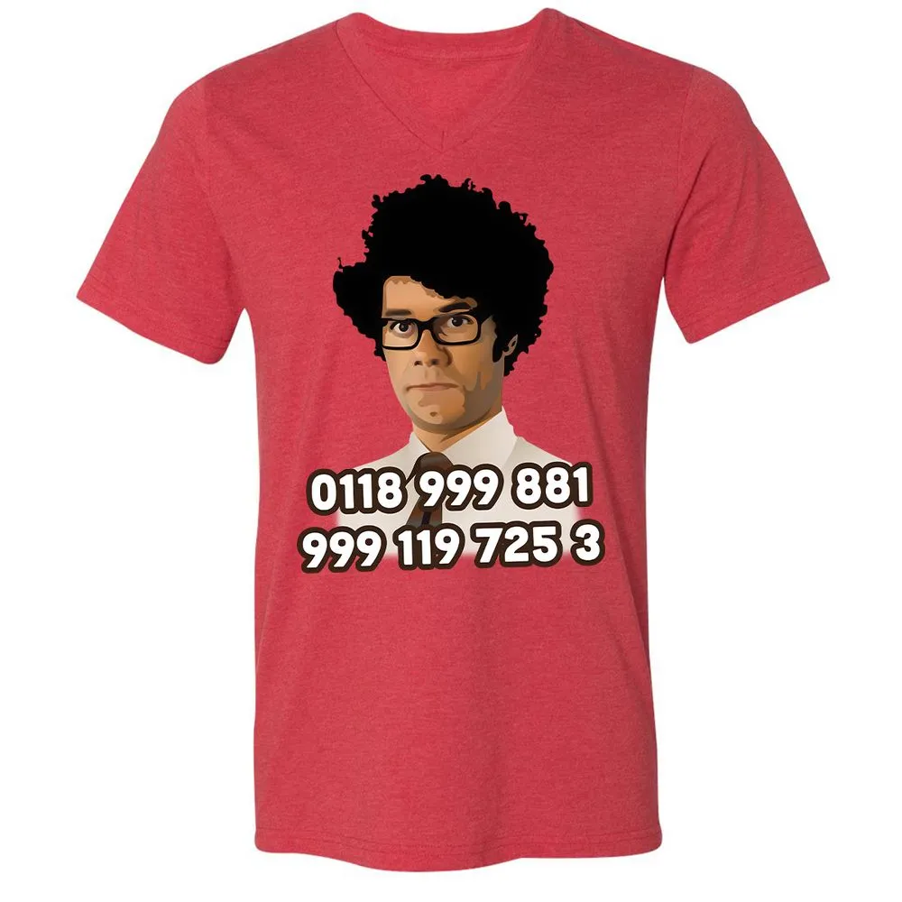 Unisex V-Neck T-Shirt - H9VCM36G - Heather Red - 5