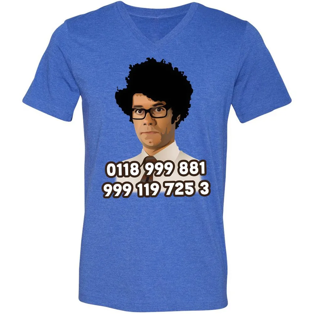 Unisex V-Neck T-Shirt - H9VCM36G - Heather True Royal - 14