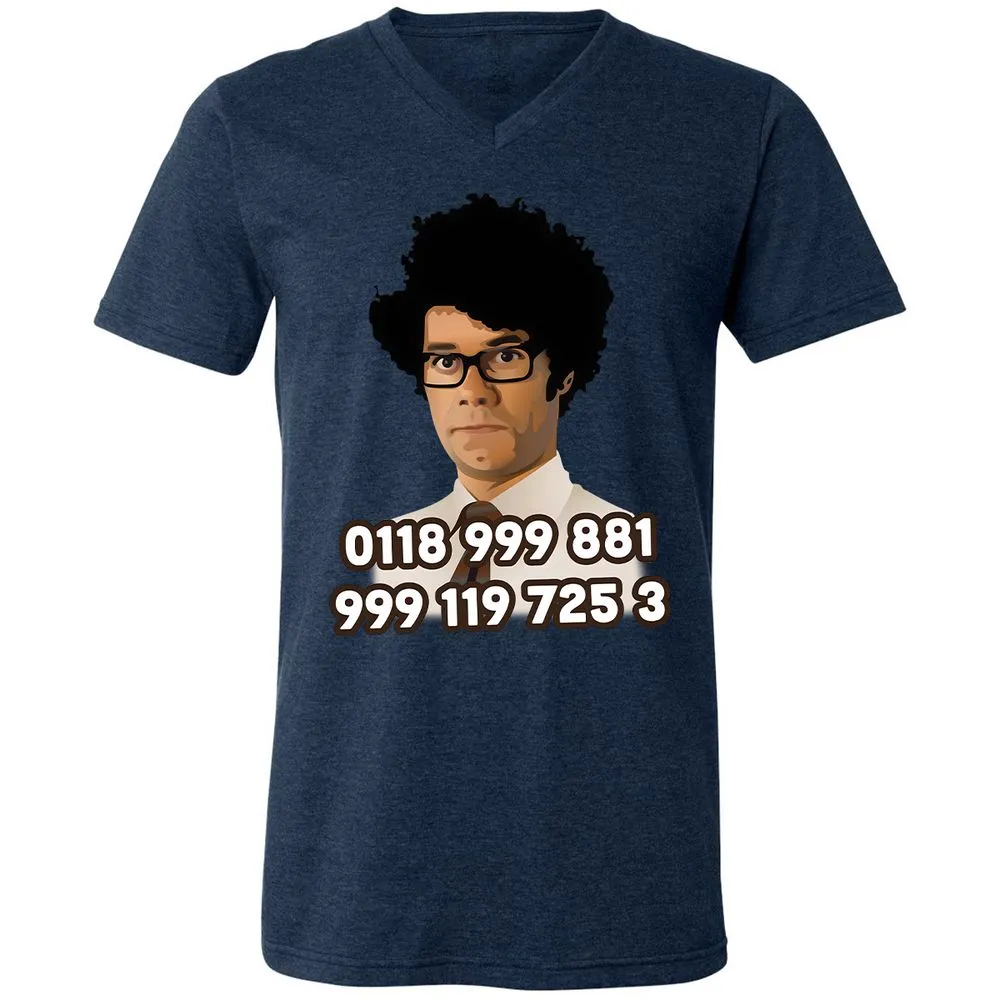Unisex V-Neck T-Shirt - H9VCM36G - Heather Navy - 15