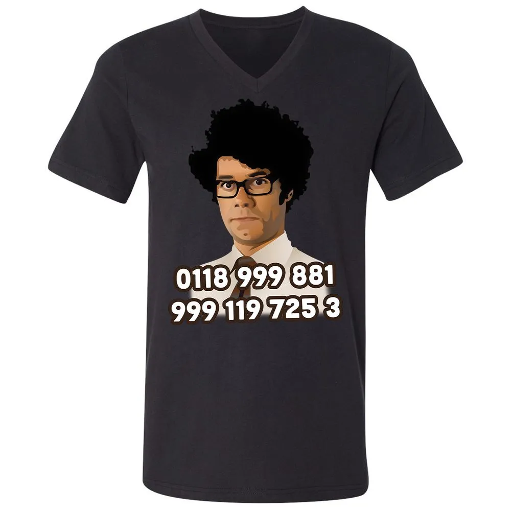 Unisex V-Neck T-Shirt - H9VCM36G - Black - 16