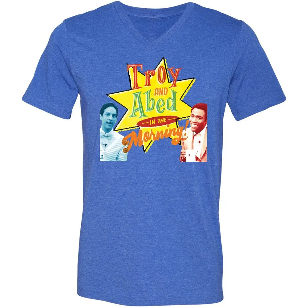 Unisex V-Neck T-Shirt - 6EG6F517 - Heather True Royal - 14