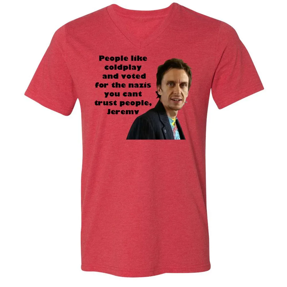 Unisex V-Neck T-Shirt - S7TCQBAB - Heather Red - 5