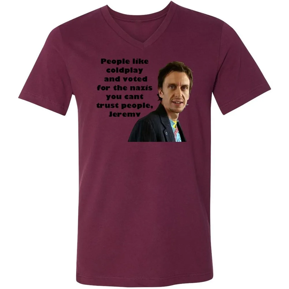 Unisex V-Neck T-Shirt - S7TCQBAB - Maroon - 6