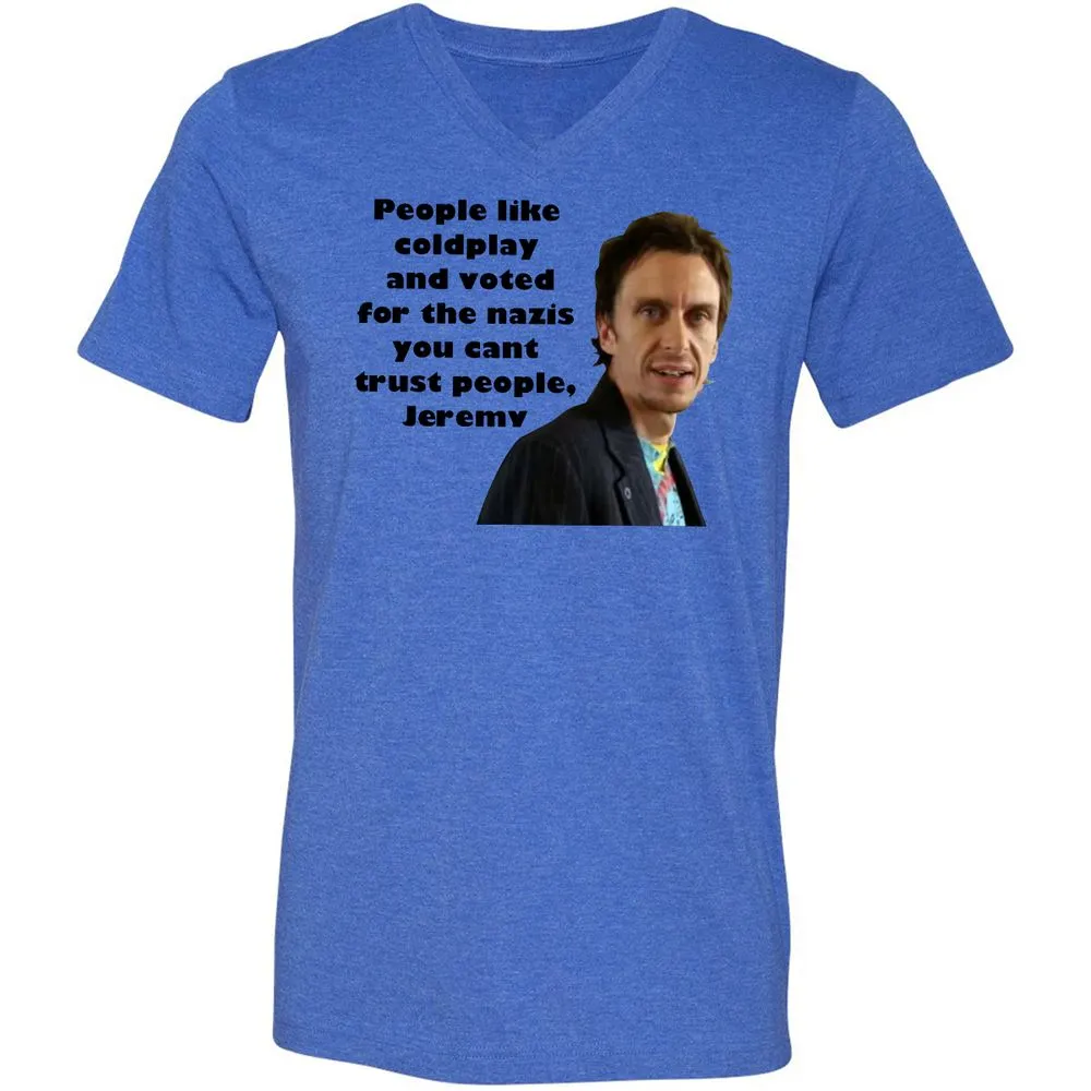 Unisex V-Neck T-Shirt - S7TCQBAB - Heather True Royal - 14