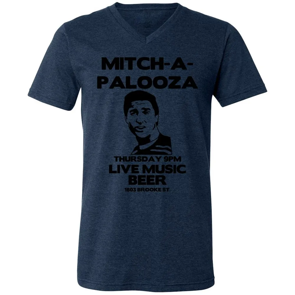 Unisex V-Neck T-Shirt - 63FYL2BA - Heather Navy - 15