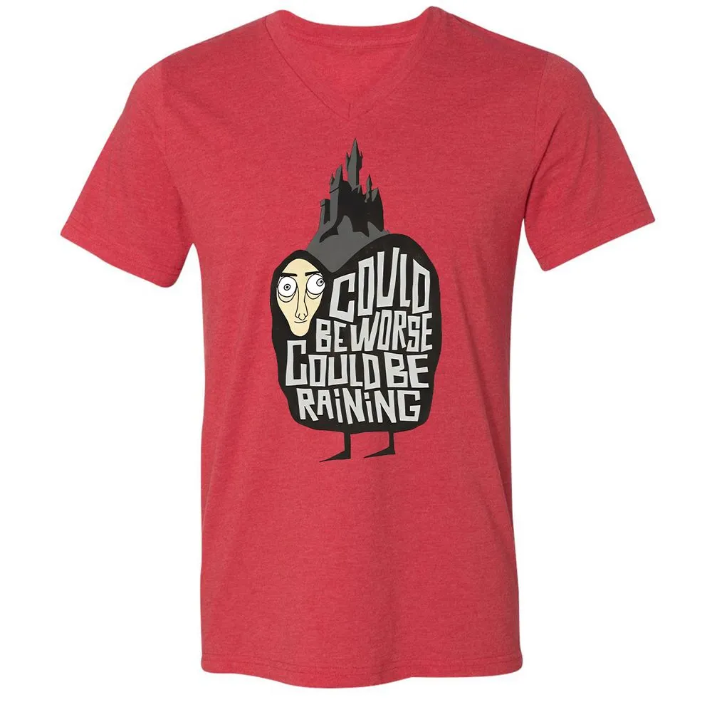 Unisex V-Neck T-Shirt - RCLJ9FN7 - Heather Red - 5