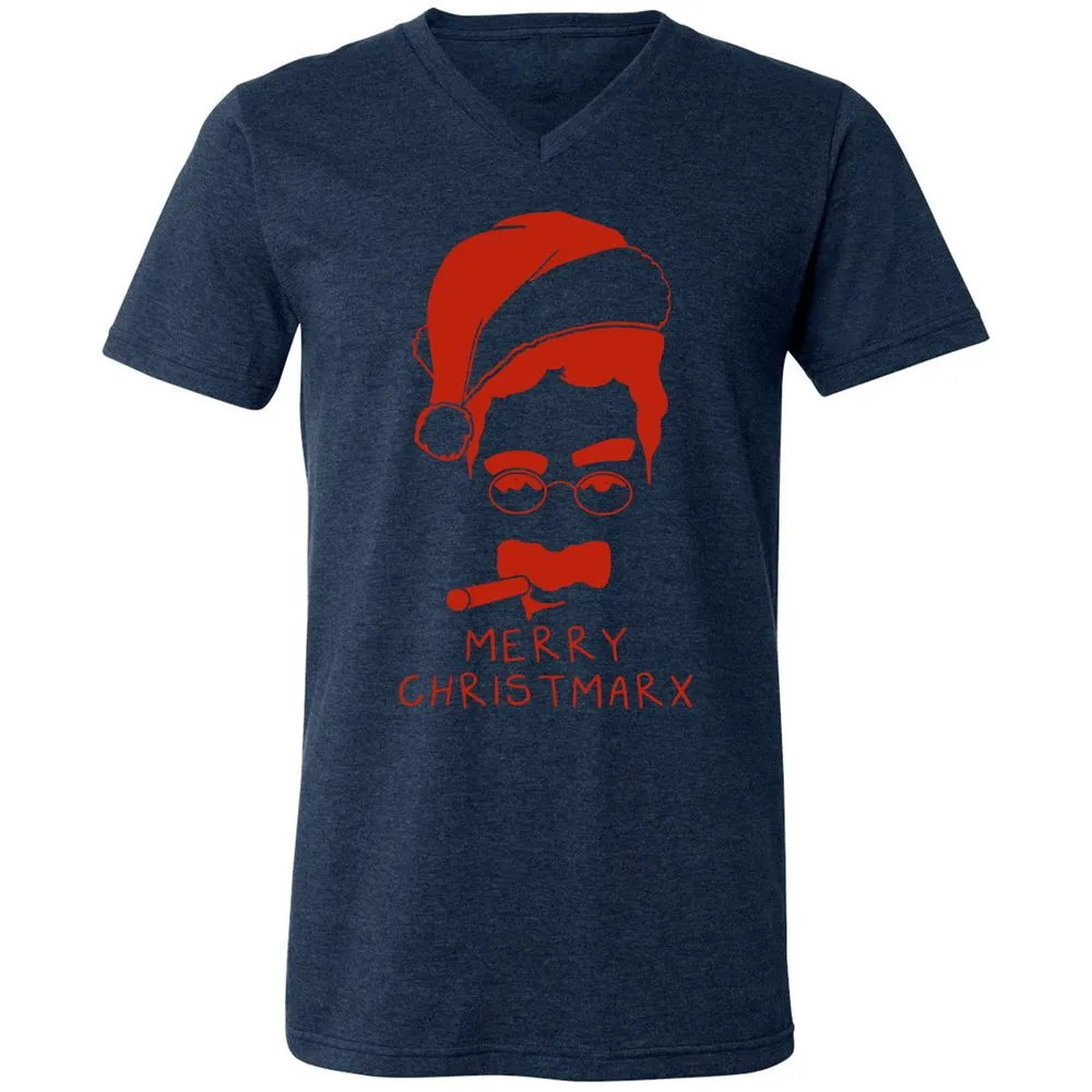 Unisex V-Neck T-Shirt - 3UWHV43Z - Heather Navy - 15