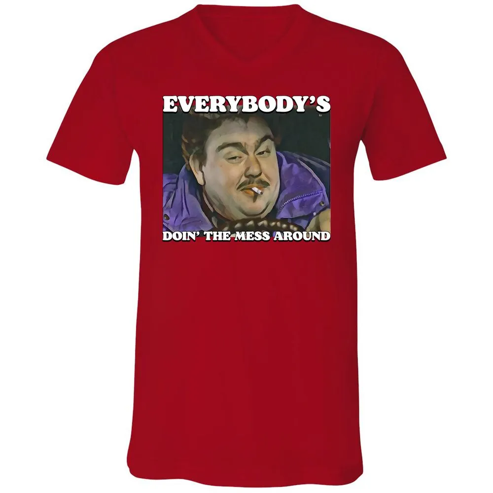 Unisex V-Neck T-Shirt - VU2EGM6Y - Red - 3