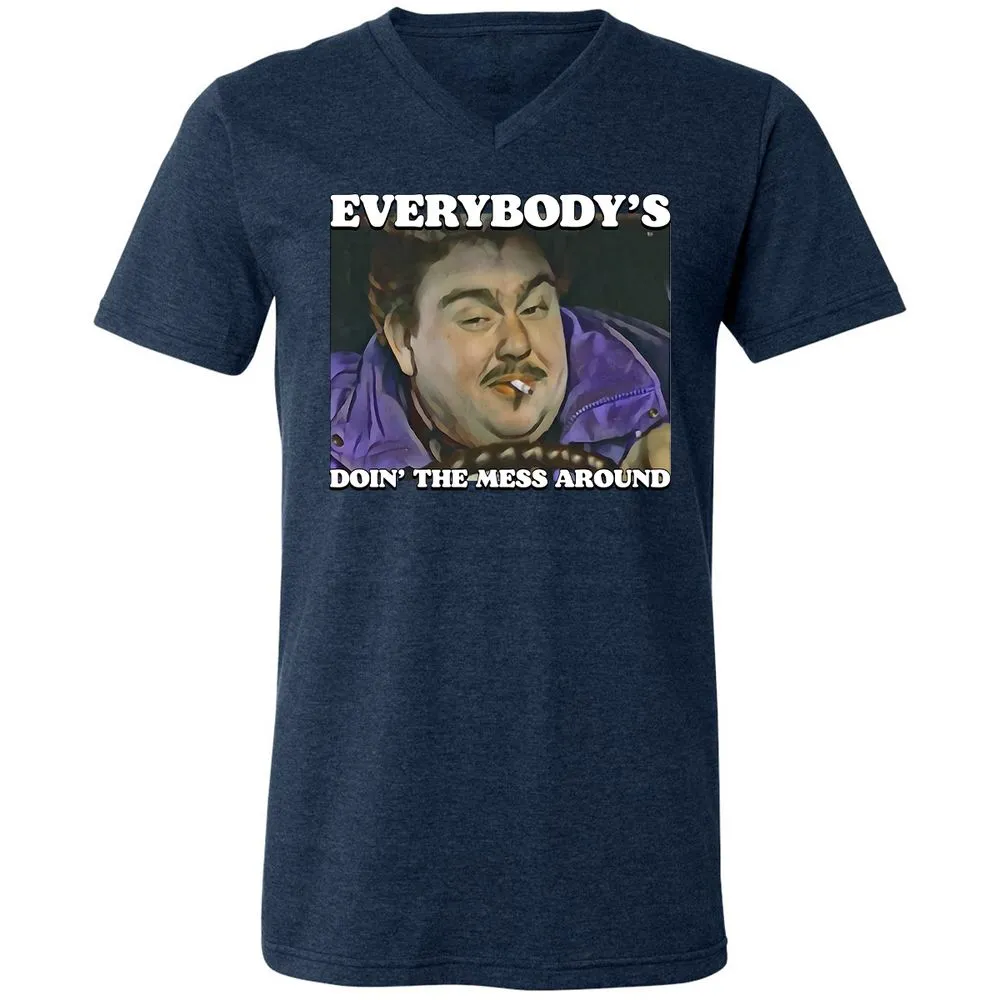 Unisex V-Neck T-Shirt - VU2EGM6Y - Heather Navy - 15