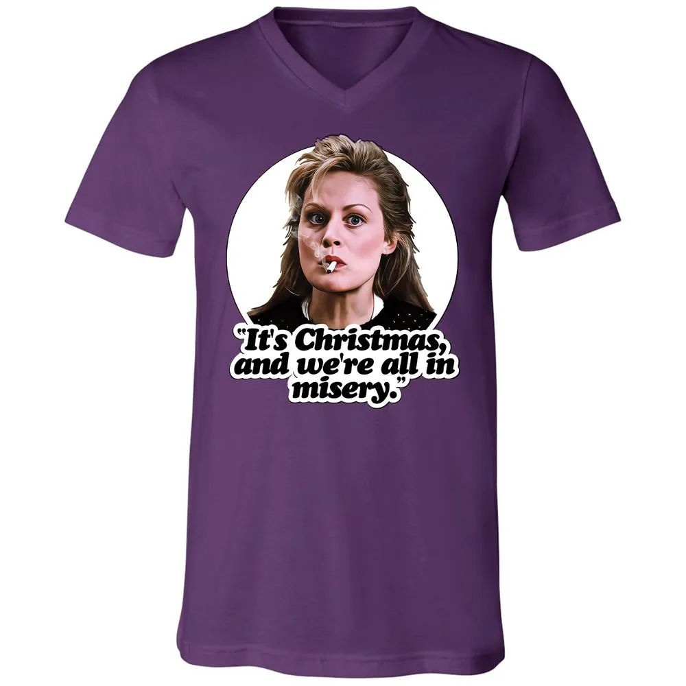 Unisex V-Neck T-Shirt - VQAU5RWZ - Team Purple - 2