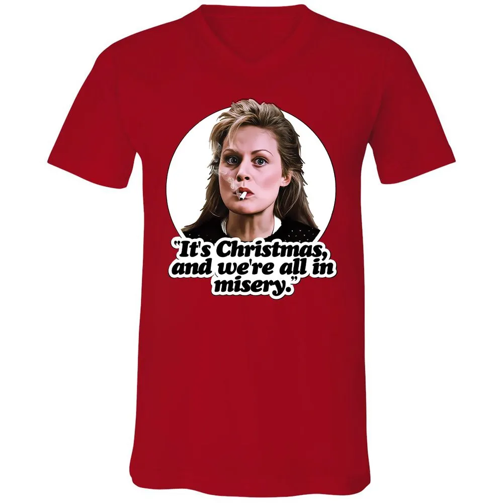 Unisex V-Neck T-Shirt - VQAU5RWZ - Red - 3