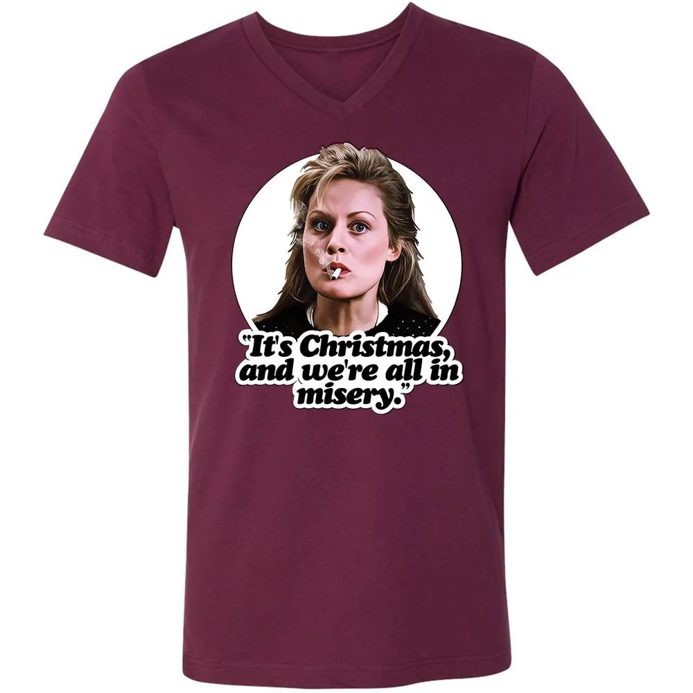 Unisex V-Neck T-Shirt - VQAU5RWZ - Maroon - 6