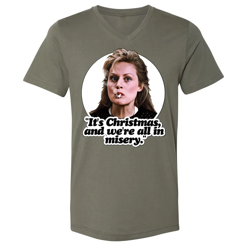 Unisex V-Neck T-Shirt - VQAU5RWZ - Military Green - 10