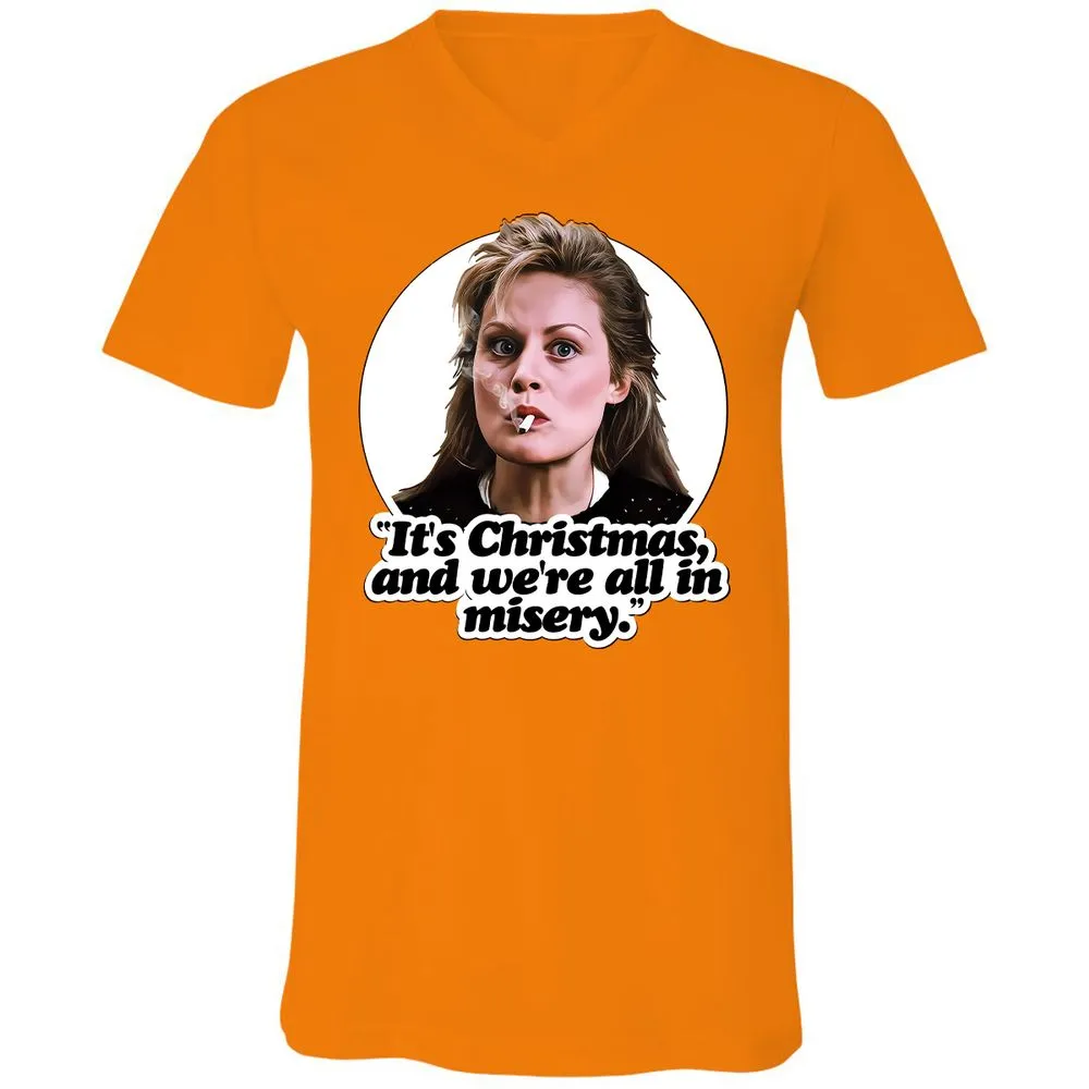 Unisex V-Neck T-Shirt - VQAU5RWZ - Orange - 11