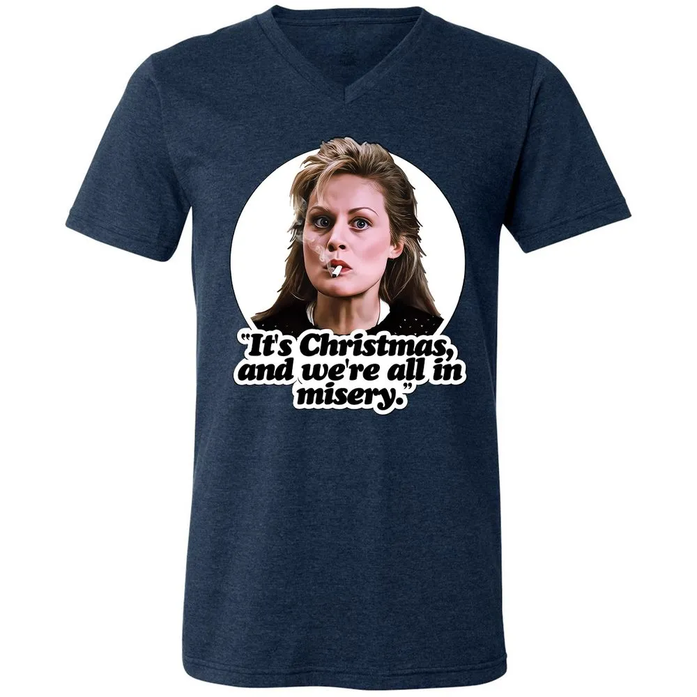Unisex V-Neck T-Shirt - VQAU5RWZ - Heather Navy - 15