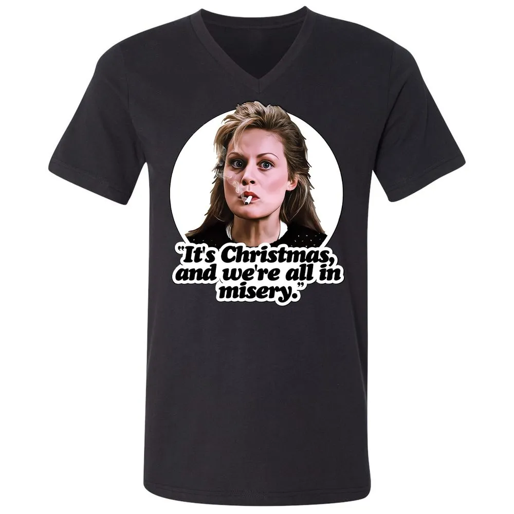 Unisex V-Neck T-Shirt - VQAU5RWZ - Black - 16