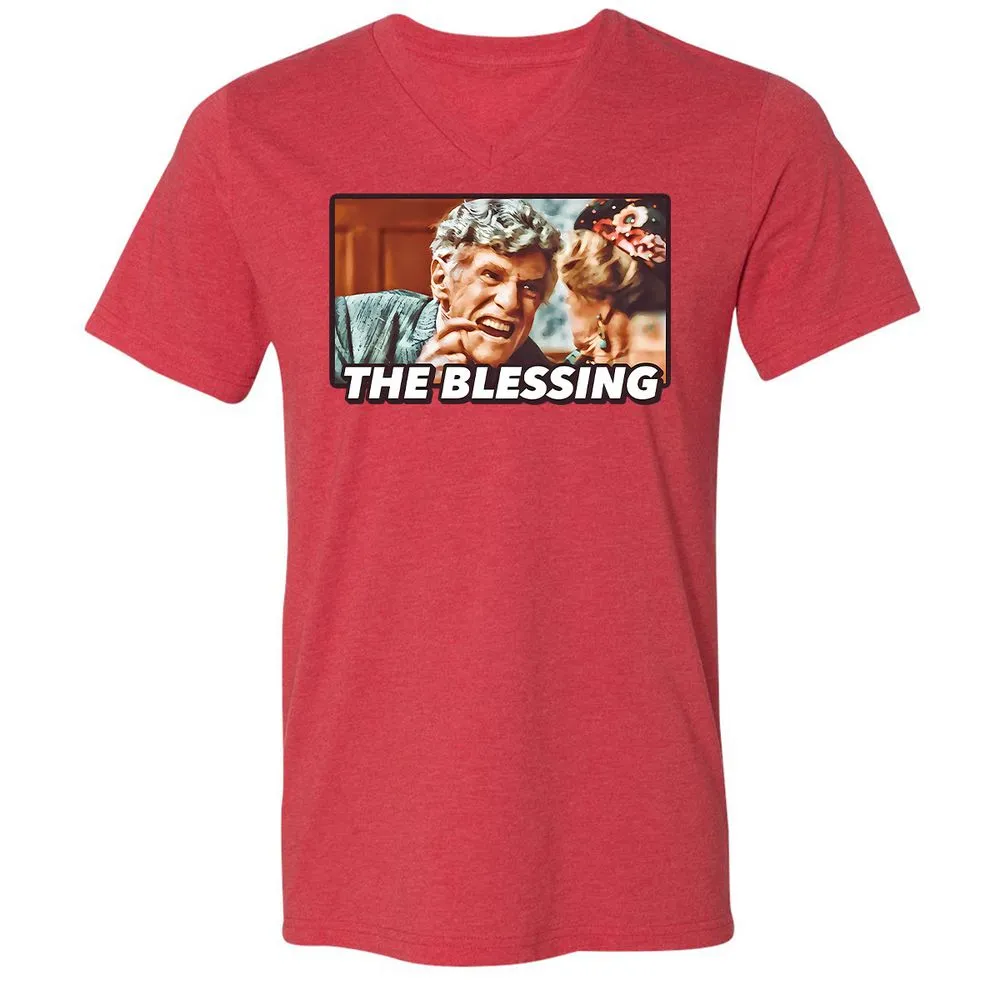 Unisex V-Neck T-Shirt - YUWQZRU8 - Heather Red - 5