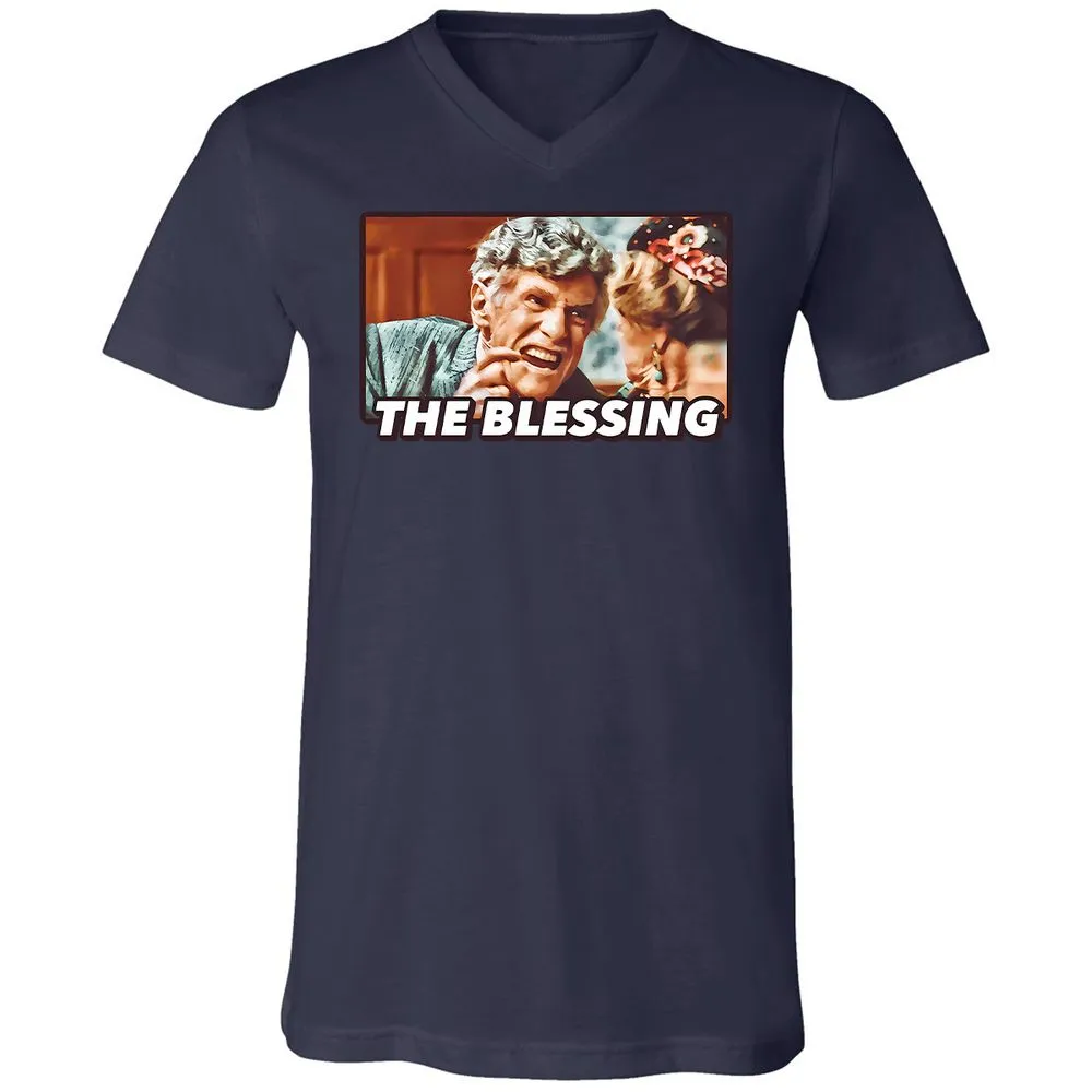 Unisex V-Neck T-Shirt - YUWQZRU8 - Navy - 9