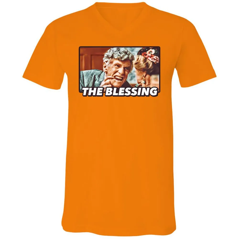 Unisex V-Neck T-Shirt - YUWQZRU8 - Orange - 11