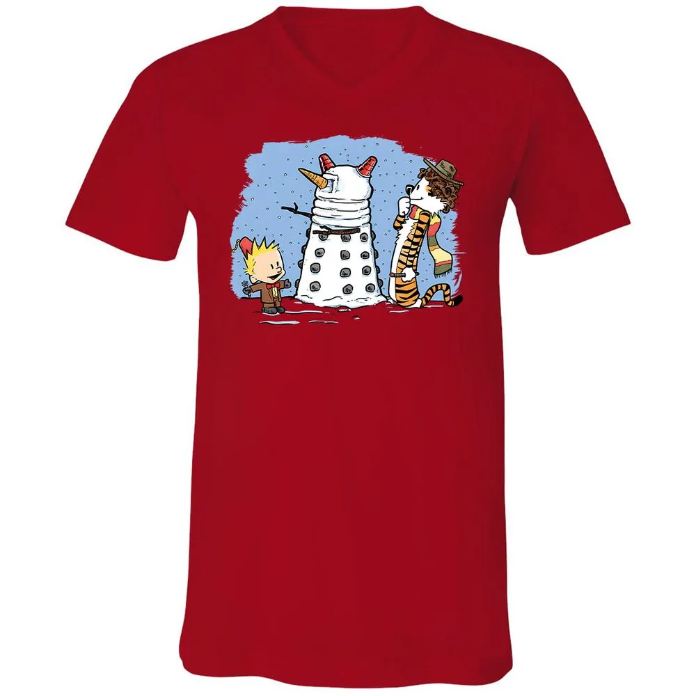 Unisex V-Neck T-Shirt - E7EQT75L - Red - 3
