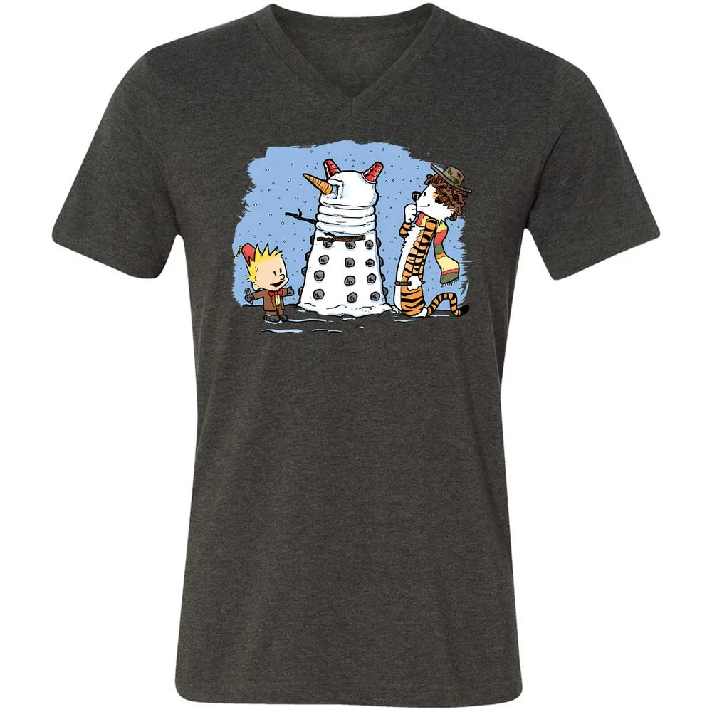 Unisex V-Neck T-Shirt - E7EQT75L - Dark Grey Heather - 8