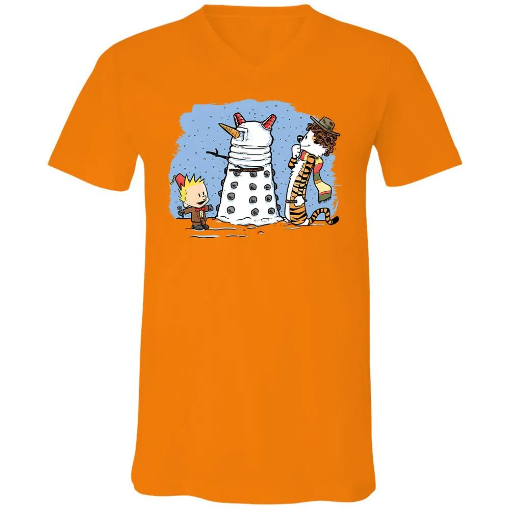 Unisex V-Neck T-Shirt - E7EQT75L - Orange - 11