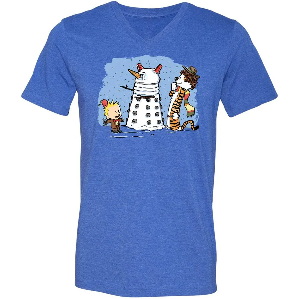 Unisex V-Neck T-Shirt - E7EQT75L - Heather True Royal - 14