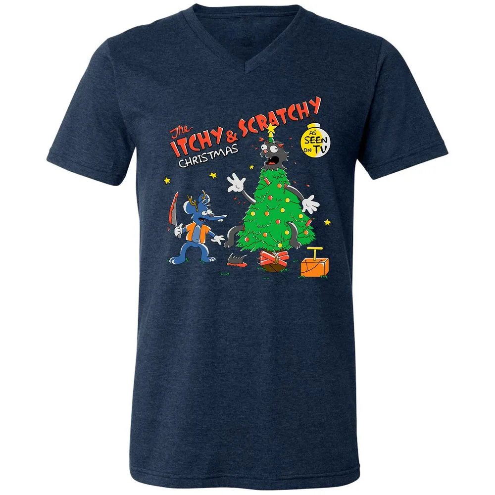 Unisex V-Neck T-Shirt - NLW53AAE - Heather Navy - 15