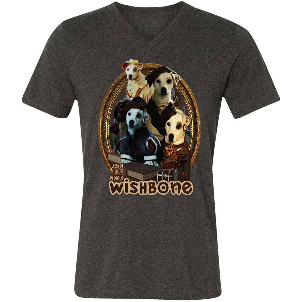 Unisex V-Neck T-Shirt - T66K7YGX - Dark Grey Heather - 8