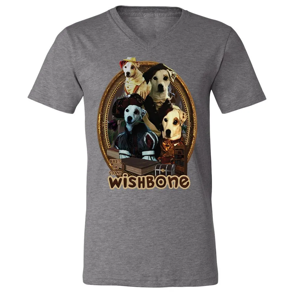 Unisex V-Neck T-Shirt - T66K7YGX - Deep Heather - 13