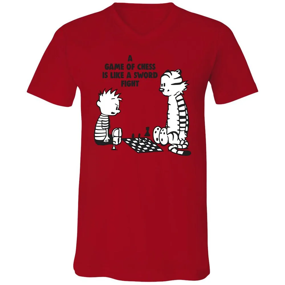 Unisex V-Neck T-Shirt - 7CKZX5JC - Red - 3