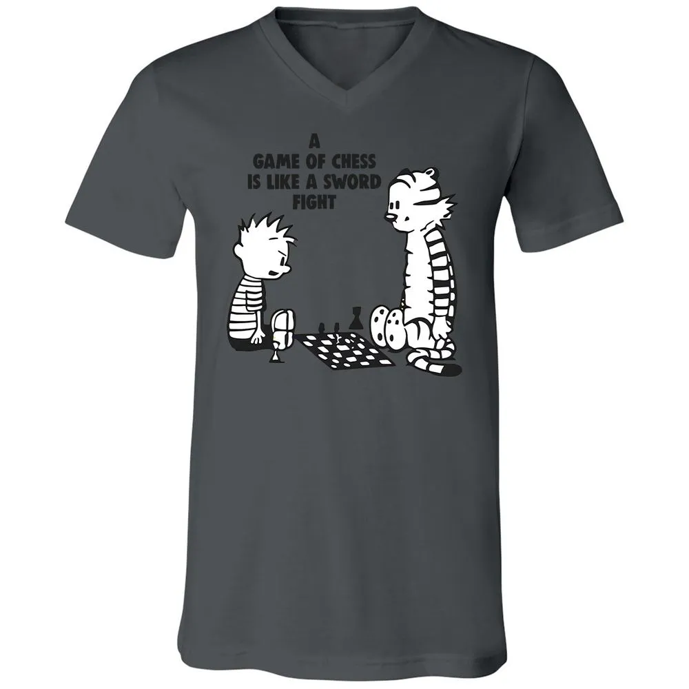 Unisex V-Neck T-Shirt - 7CKZX5JC - Asphalt - 12