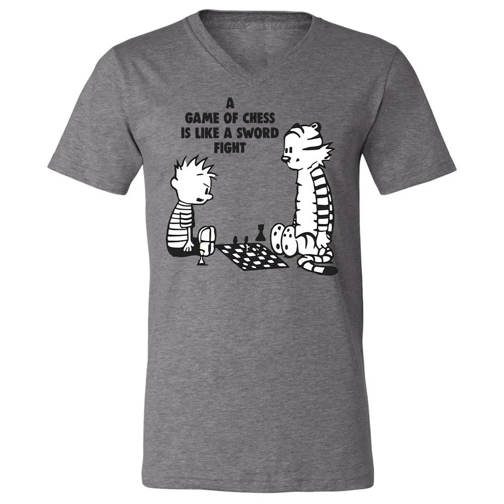 Unisex V-Neck T-Shirt - 7CKZX5JC - Deep Heather - 13