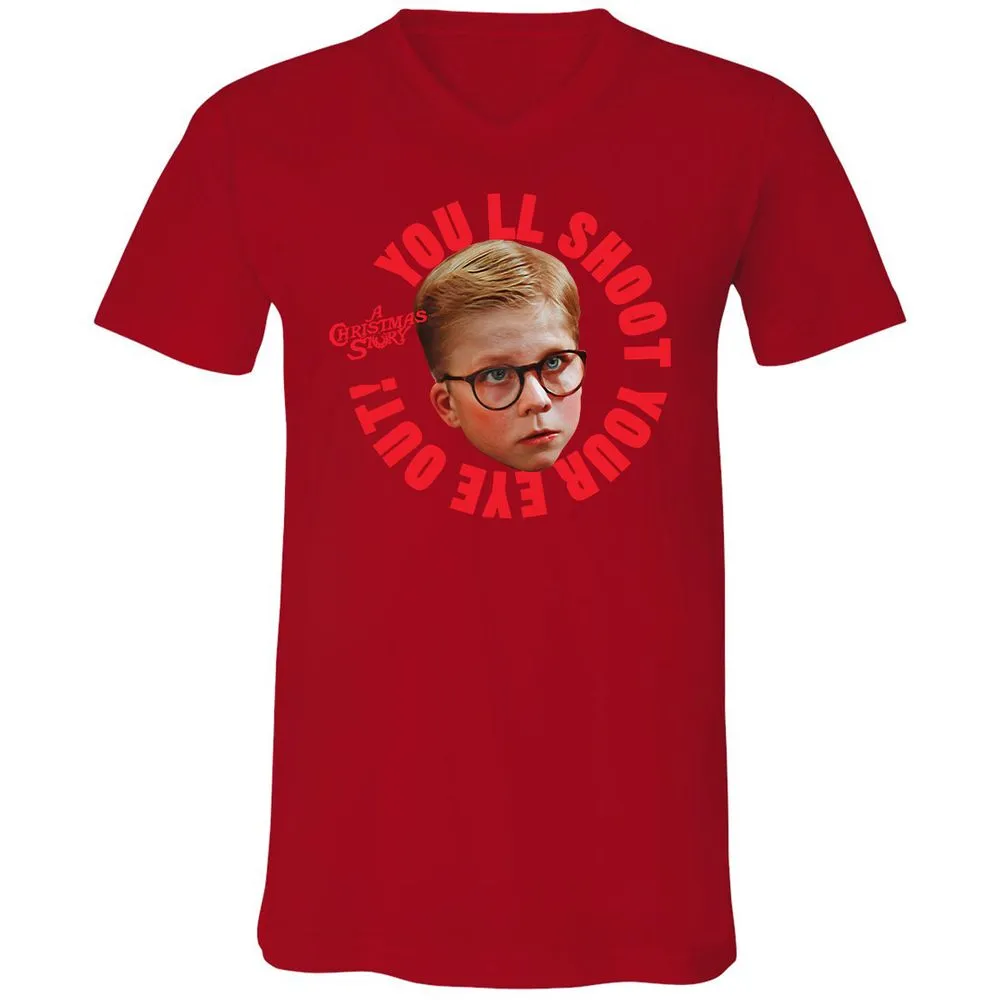 Unisex V-Neck T-Shirt - 43L7JZ89 - Red - 3