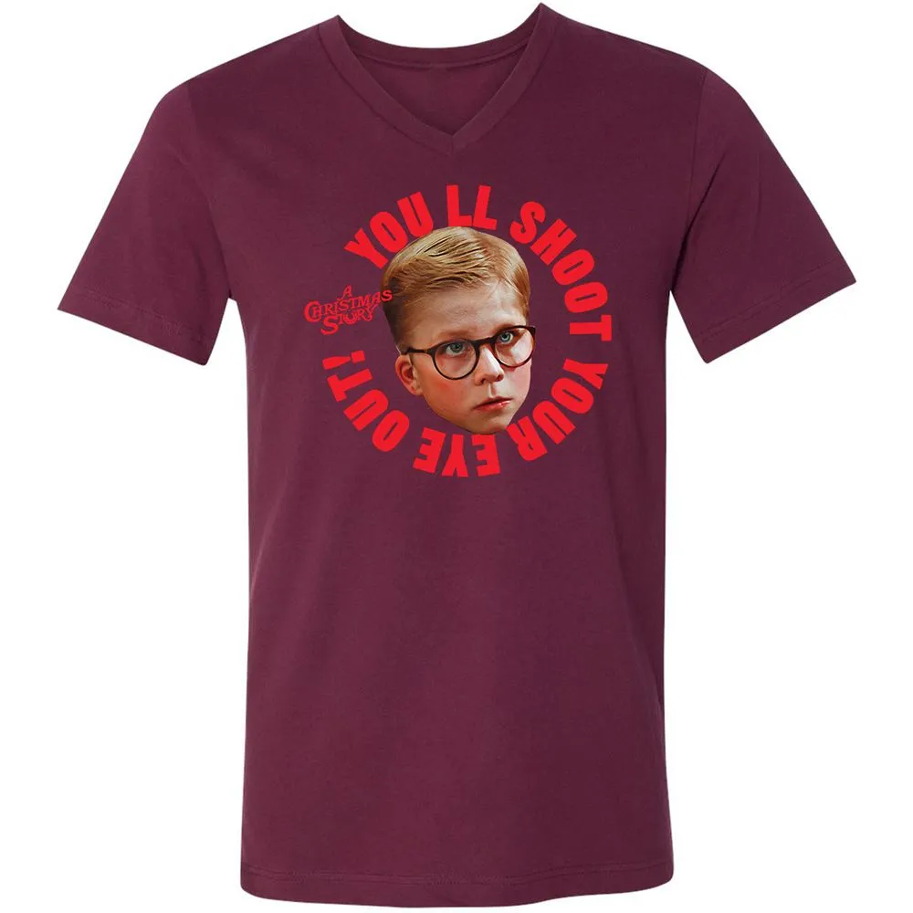Unisex V-Neck T-Shirt - 43L7JZ89 - Maroon - 6