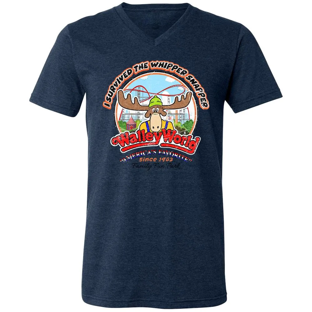 Unisex V-Neck T-Shirt - YSTU98LK - Heather Navy - 15