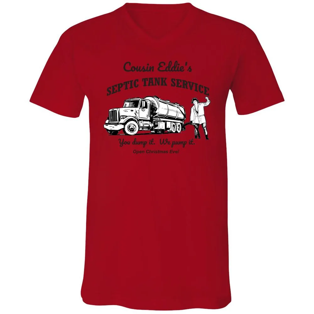 Unisex V-Neck T-Shirt - YZGLQSX7 - Red - 3
