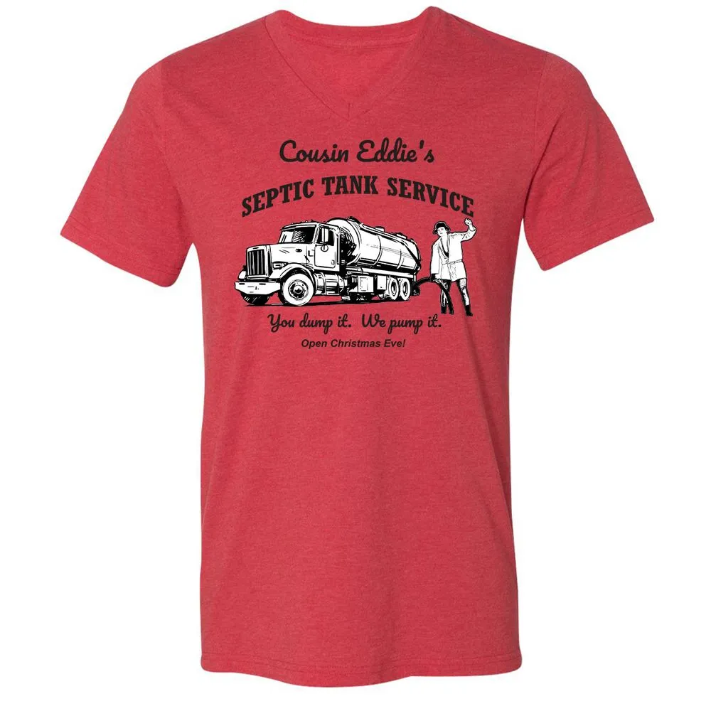 Unisex V-Neck T-Shirt - YZGLQSX7 - Heather Red - 5