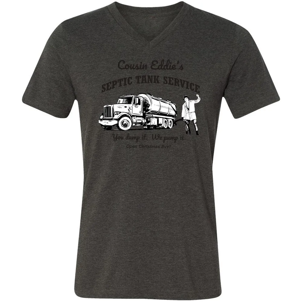 Unisex V-Neck T-Shirt - YZGLQSX7 - Dark Grey Heather - 8
