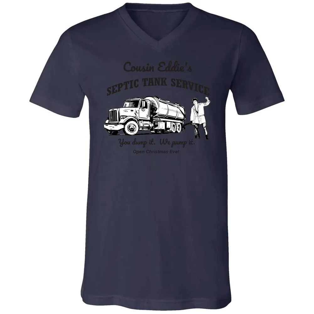 Unisex V-Neck T-Shirt - YZGLQSX7 - Navy - 9