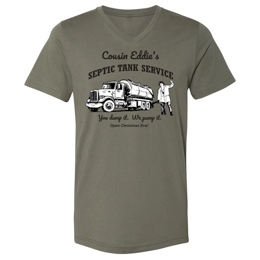 Unisex V-Neck T-Shirt - YZGLQSX7 - Military Green - 10
