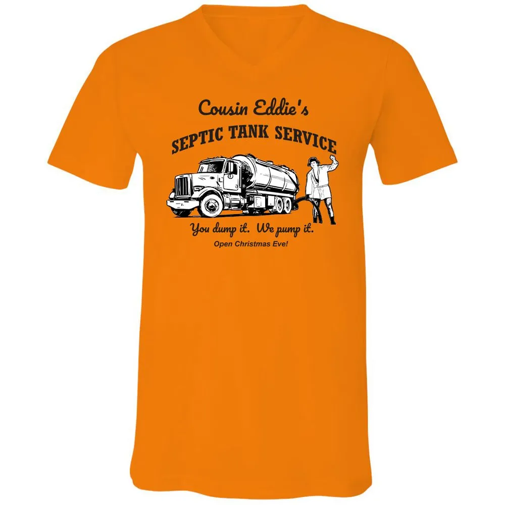 Unisex V-Neck T-Shirt - YZGLQSX7 - Orange - 11